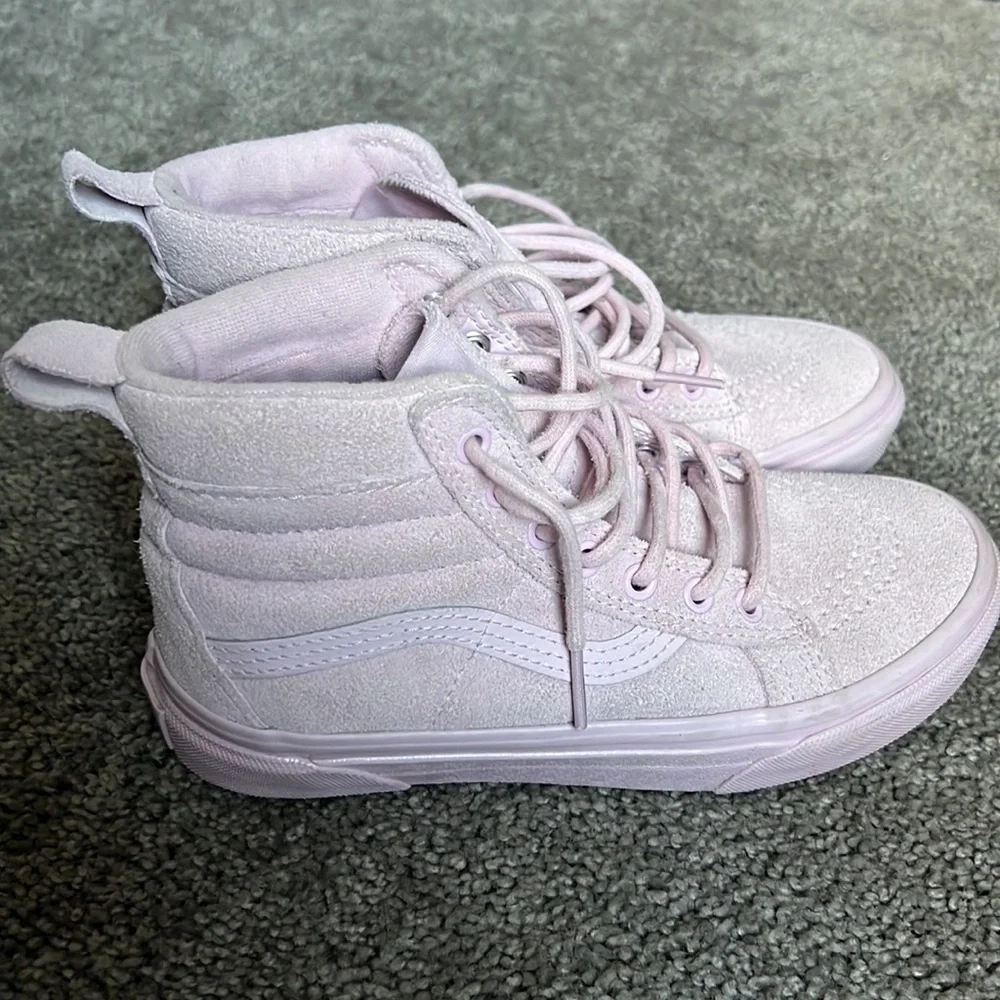 VANS Kids Pink High Top Suede Sneakers Sk-8 Hi - Picture 3 of 10